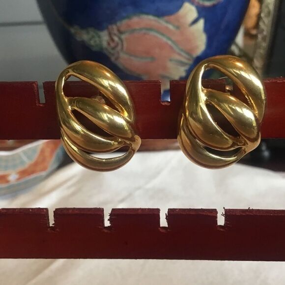$12 ea or 3/$25. Goldtone Double Swirl Earrings - Picture 1 of 9